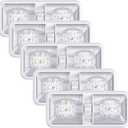 Leisure LED 4 Pack RV LED Ceiling Double Dome Light Fixture ON/OFF Switch Interior Lighting for Car/RV/Trailer/Camper/Boat DC 11-18V Natural White 4000-4500K 48X2835SMD (Natural White 4000-4500K)