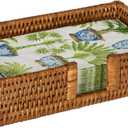 KOUBOO La Jolla Rectangular Guest Towel, Napkin Holder, Stylish Napkin Holders for Table, Bathroom - Decorative Dining Table Accessory, Kitchen Décor, One Size, Honey Brown