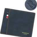 Mens Wallet Bifold Leather Matte Wallet for Men, Thin & Stylish Card Holder with ID Window