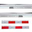 Stainless Steel Straight Spring Loaded Mud Flap Hanger,Round Tube Style,1-1/8" Bolt Spacing,30" Length.with 7 inch Enhanced Spring Inside.with 2pcs Reflective Plate