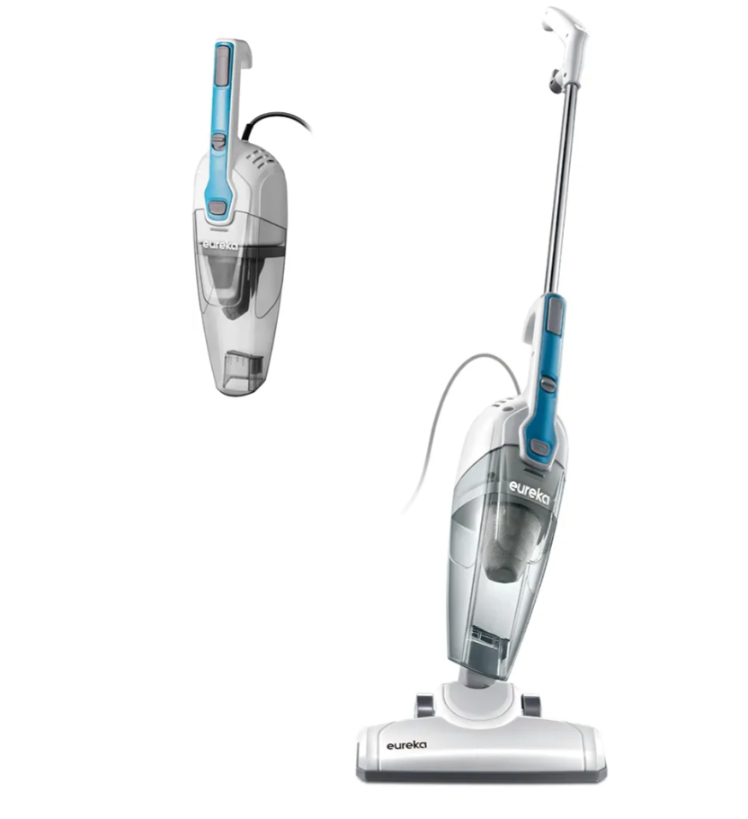 Eureka Corded Stick Vacuum Cleaner for Home Pet Hair, Lightweight Stick Vacuum Cleaner with Powerful Suction for Carpet Tile and Hard Floor, Aqua Blue, 3-in-1 Handheld Vac NES100