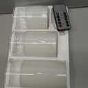 Tyawon Glass Battery Operated LED Flameless Candles with Remote and Timer, Real Wax Candles Warm Color Flickering Light for Festival Wedding Home Party Decor(Pack of 3)-White