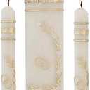 CB Church Supply Hand Crafted Wedding Candle Set by Will & Baumer, Set of 3, Flowers & Rings
