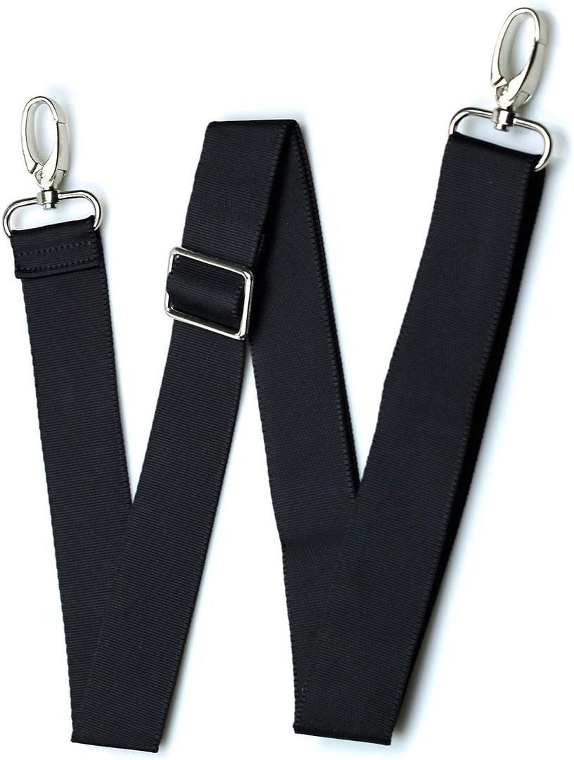 Hibate Black 55" x 1.5" Shoulder Bag Strap Replacement for Crossbody Duffle Messenger Bags Straps