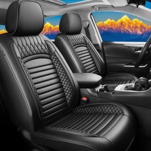 Fit RAV4 Car Seat Covers for Toyota RAV4 2019-2025 2026 Hybrid XLE LE XSE XLE Premium,Limited-Premium Waterproof&Breathable Leather,All-Weather Seat Cushion Protector,Full Set,Black
