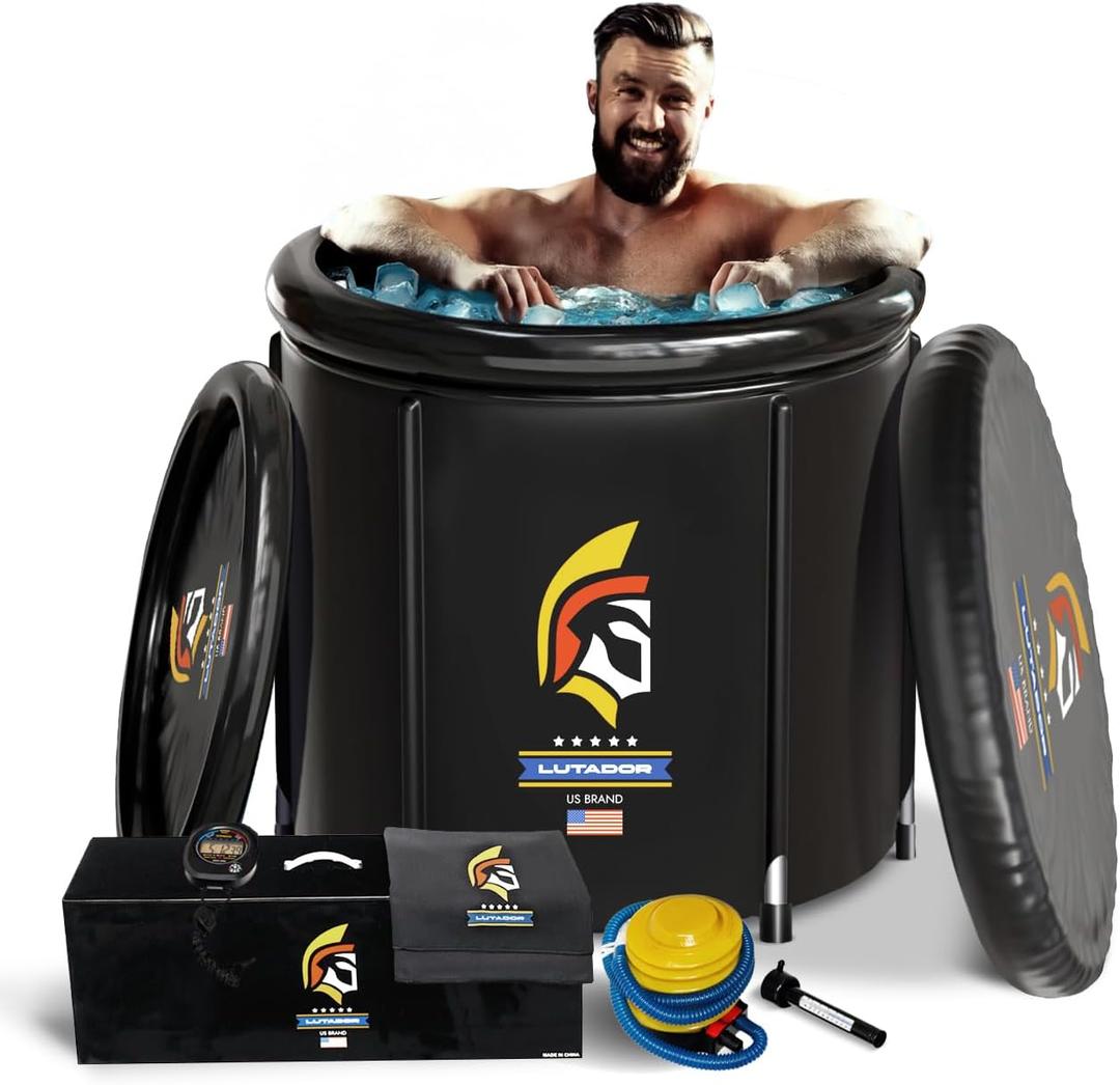 Ice Bath Tub for Athletes - Cold Plunge tub for Athletes and Adults, Portable Recovery Therapy, Fitness Premium Set with Stainless Steel Legs, Capacity of 95 Gallons