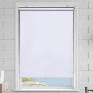 AOSKY Cordless Roller Shades Blackout Blinds for Windows Room Darkening Rolled Up Shades with Spring System, UV Protection Window Shades Door Blinds for Home and Office (28" W x 72" H, White)