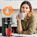 Single Serve Coffee Maker for K-Cup and Grounds, Fast Brew, 6-12 oz Brew Sizes Single Cup Coffee Maker Fits 5.5" Mugs, One-Button Small Coffee Maker, Descaling Reminder,Black,9.45 Inches