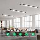LED Garage Light 2FT Linkable Plug in Ceiling Light Fixture, 5000K Workbench TubeLight with Switch, 18W Overhead Lighting Bar for Room Shop Cabinet Closet Kitchen, IP65 Waterproof, Black