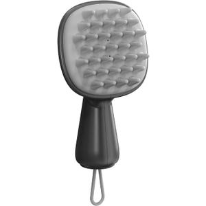 Scalp Massager and Exfoliator,Silicone Hair Head Scrubber with Long Handle for Hair Growth and Dandruff Removal,Shampoo Wet Brush and Hair Shower Comb (Black)