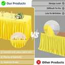 1 Pack Yellow Tablecloths for Rectangle Tables 8ft, Wrinkle Resistant Spandex Table Cover Fitted Stretch Table Cloth with Pleated Ruffle Skirts for Party Banquet Dining Birthday Wedding