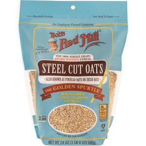 Bob's Red Mill Steel Cut Oats, 24oz (Pack of 3)- Non GMO, Whole Grain, Vegan, Kosher BB 2/26/28