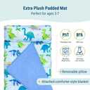 Wildkin Kids Original Nap Mat Cozy Kids Sleep Mat with Pillow, Ideal for School & Travel - Dinosaur Land