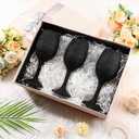 Christmas Wine Glasses Set of 12, Glitter Long Stem Wine Glasses 13.5 oz Glitter Glass Wine Cups for Wedding, Anniversary and Home(Black)