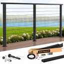 4-8ft Modular 36" Swageless Cable Railing System with Handrail