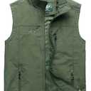 Hixiaohe Mens Lightweight Vest Outerwear Casual Summer Outdoor Travel Vest for Hiking Fishing Golf Photo Work with Pockets (Small, Army Green)