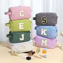 YOOLIFE Girls Makeup Bag - Personalized 5 6 7 8 9 10 Year Old Girl Birthday Gift Initial Cute Make Up Bag Makeup Bag Cosmetic Skincare Bag Wedding Bride Gifts Birthday Gifts for Girls Women Letter B (Pink)