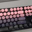 Wireless Keyboard and Mouse, MOFII 104 Round Keycaps Retro Typewriter with OTG & Brush, Full-Size Ergonomic, Ideal for Windows PC, Home, Office and College Peach Pink