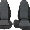 NLQR 60/40 High Back Bench Seat Cover fit for Ford Ranger Pickup XLT 1998 1999 2000 2001 2002 2003 Without Console Cover 2Pcs Universal Fit Seat Covers Black