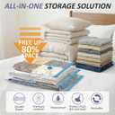 Cozy Essential Vacuum Storage Bags, 80% Compression Vacuum Seal Space Saver Plastic Packaging Bags for Clothes, Blankets, Pillow, Bedding, Comforters, Sealer Clothing Storage,25 Combo