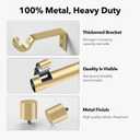 IFELS Heavy Duty Curtain Rods for Windows 28 to 48 Inch, 1 Inch Gold Curtain Rods for Outdoor, Farmhouse, Bedroom, Kitchen, Living Room, Adjustable Easy Install Curtains Rod (A2,Gold,30"-60")