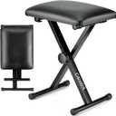 CAHAYA Keyboard Bench X-Style Height Adjustable 16.3-19.6in Padded Cushion Piano Stool Bench Keyboard Chair for Keyboards Piano CY0257
