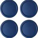 Replacement Lids fits Pyrex 4-Cup Glass Food Storage Container Bowls, 6-Inch Plastic Round Lids Covers for Pyrex 7201-PC, Airtight & Leakproof (4-Pack, Blue)