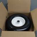 13x5.00-6" Flat Free Tire and Wheel TCA13769, Solid Smooth Zero Turn Mower Front Tire Assembly, with 3/4" Bearing | 3.25"-5.9" Centered Hub | Bore ID 3/4"