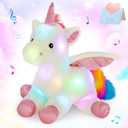 CozyWorld 16.5" White Light up Unicorn Stuffed Animal Glowing Soft Plush Toys Decor Birthday Christmas Children's Day Gifts for Toddlers Boys Girls Kids