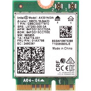 AX201NGW WiFi 6 Card, M.2 Laptop 2.4Gbps 802.11ax. AX201 Wireless Card 11AX WiFi Adapter with Bluetooth 5.2 Mu-Mimo for Windows 10/11 64-bit, Google Chrome OS, Linux(64bit)