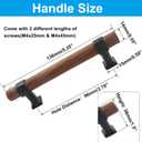 Piutouyar 4 Pack Wood Cabinet Pulls, Wooden Drawer Handle, 96 mm/3-3/4 inch Hole Centers Knob Pull Handles with Screws, Wood Dresser Knobs Pulls for Kitchen, Cabinet, Drawer, Cupboard(Brown)