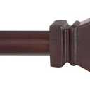 Kenney KN75646 Iverson Square End Standard Decorative Window Curtain Rod, 90-130" Adjustable Length, Espresso Finish, 5/8" Diameter Steel Tube