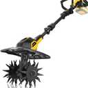 Cordless Tiller Cultivator Compatible with DEWALT 20V MAX Battery(Tool Only), 360RPM Electric Rototiller, 9In Tilling Width and 6.6In Depth, Portable Garden Tiller for Weeding, Gardening