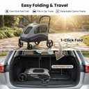Dog Stroller for Large Dogs Up to 135 Lbs, Extra Large Pet Stroller with 360 Wheels & One-Foot Brake, Foldable All Terrain Pet Wagon with Ventilated Mesh, Adjustable Handle & Storage, Black