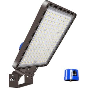 ledmo LED Parking Lot Light 350W Flood Light Outdoor 525000lm Dusk to Dawn 5000K Adjustable Trunion Mount Yard Area Lighting Commercial Wall Mount LED Shoebox Lighting for Shop Garage Barn Warehouse, 350W-1 Pack-Trunion Mount