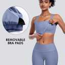 Womens Sports Bras 5 Packs - Square Neck Longline Workout Crop Tank Tops Padded Yoga Camisole with Built in Pads (XL)