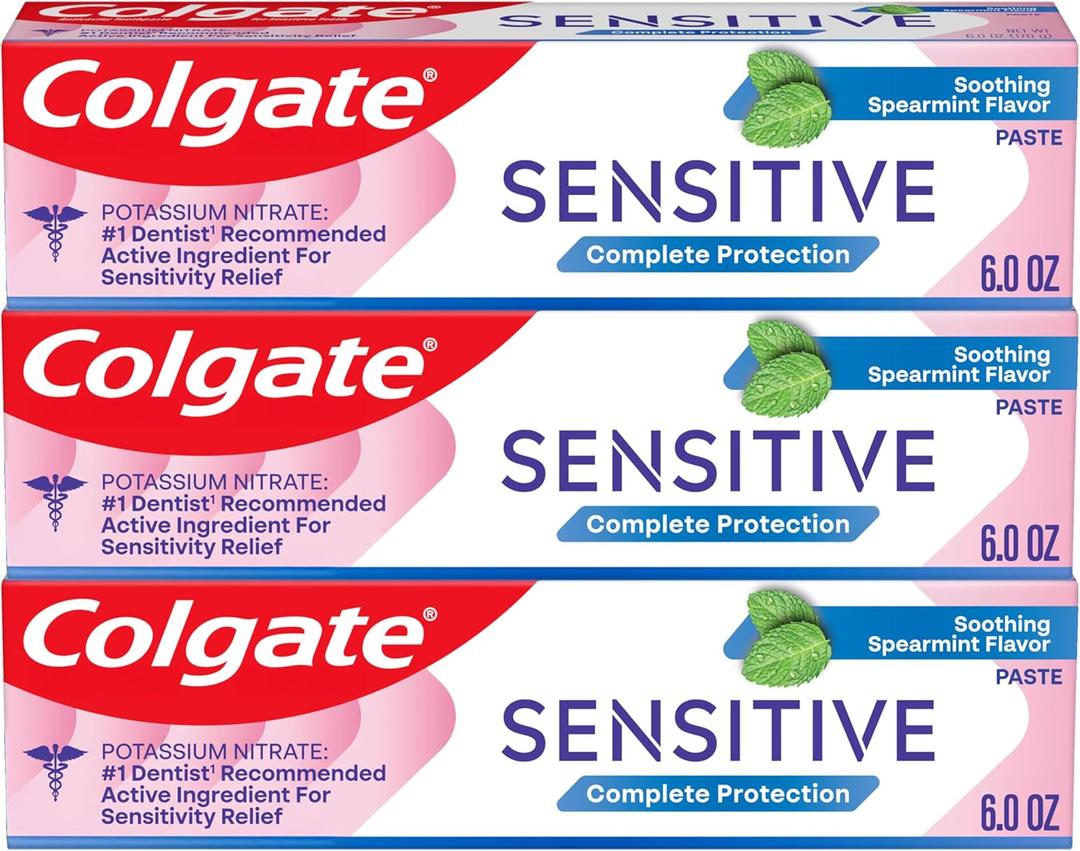 Colgate Sensitive Toothpaste, Complete Protection, Mint - 6 Ounce (Pack of 3)