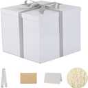 Large Gift Box with Lid 12.5x12.5x10 Inches, White Gift Boxes for presents Packaging for Birthdays, Valentine's Day, Christmas, Anniversaries (Include Shredded Paper Fill, Envelope Card Ribbon)