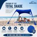 Malo'o DualShade 10x10 Beach Canopy & Vehicle Awning – Exclusive 2-in-1 Sun Shelter, SPF 50 Shade Tent, Car Camping Awning, Carry Bag Included