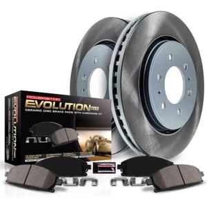 Power Stop SC3118 Front Brake Kit With Semi-Coated Brake Rotors and Ceramic Brake Pads & Hardware For Chrysler Town & Country | Grand Caravan | Journey | VW Routan [Single Piston Caliper Models]