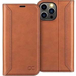 OCASE Retro Series Compatible with iPhone 13 Pro Max Wallet Case with Card Holders [RFID Blocking][TPU Inner Shell ][Kickstand] Shockproof PU Leather Flip Folio Phone Cover 6.7 inch 2021 - Brown