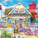 500 Piece Puzzle for Adults  Coastal Flowers and Ocean View Jigsaw Puzzle for Family and Adults  Relaxing Nature Puzzle, 20.5 x 15 in (Seaside Shop)
