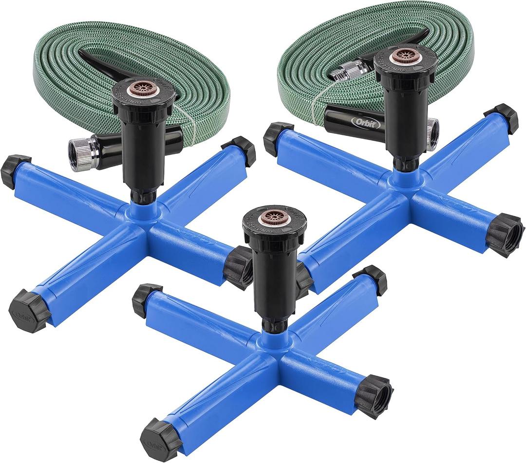 Orbit 27884Z Above Ground All-in-One Irrigation Sprinkler System for Lawn Kit