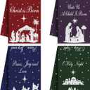 4 Pcs Christian Kitchen Towels Nativity Scene Dish Towels 21 x 14 Inch Jesus Holy Night Hand Cloth Jesus Birthday Easter Starlight Tea Cloth Novelty Gifts for Cooking Party Supplies