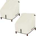 Porch Shield Patio Chair Covers - Waterproof Outdoor Lounge Deep Seat Adirondack Chair Cover 2 Pack - 34W x 37D x 36H inch, Beige