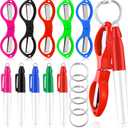 Geyee 15 Pcs Badge Scissors for Nurses Mini Set Gift for Nursing Students Mini Permanent Pen Badge Set Include Folding Safety Scissors for Nurse Silver Ring Keychain Markers Pens Gift(Fresh Color)