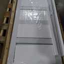 SMARTSTANDARD 5-Panel Frosted Glass Interior Door Slab, Slab Door for Pantry Pocket Laundry Bathroom French, Solid Core Pre-Assembled Panel Without Hardware, White