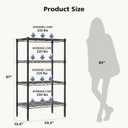 DUMOS 4-Tier Metal Storage Shelves, Shelving Unit, Storage Rack, 23.3" W