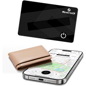 Wallet Tracker Card, [Apple MFi Certified] Tracker, SmartTrack Card Works with Find My (iOS only), Item Locator for Wallet, Passports, Up to 3-5 Years Battery Life, IP68 Waterproof (Black, 1-Pack)