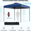 10X10 Pop Up Canopy Tent with 3 Sidewalls,Easy Up Canopy,Heavy Duty One Person Set Up Event Tent,Blue,Commercial Instant Shelter